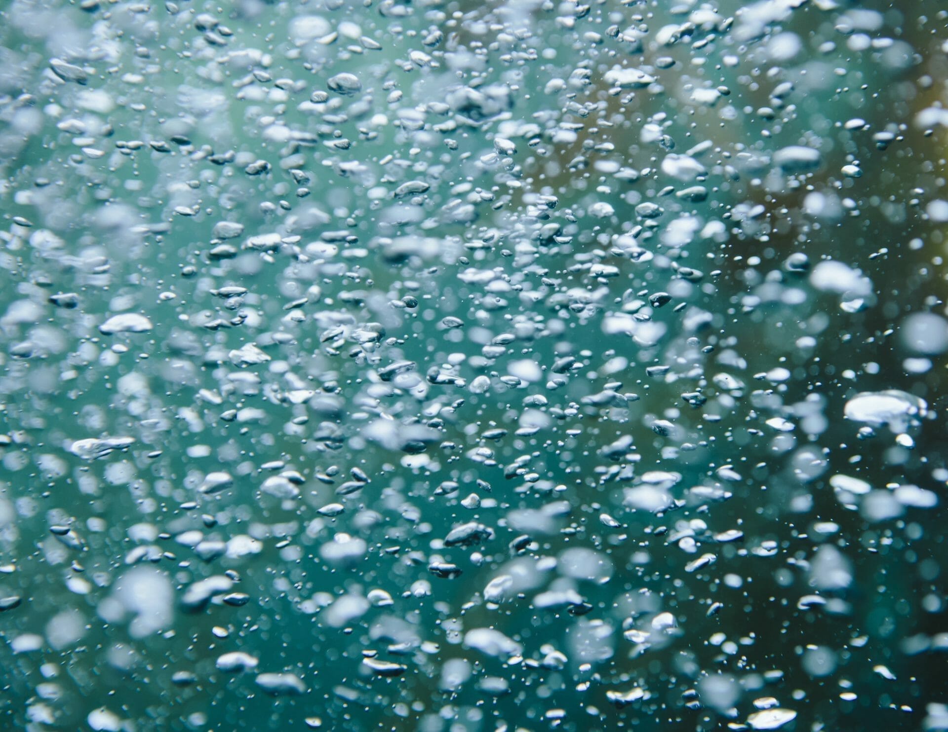 Close Up Of Bubbles In Aquarium Water