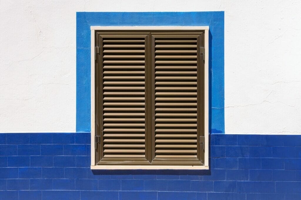 Closed Window Shutters Of An Mediterranean House